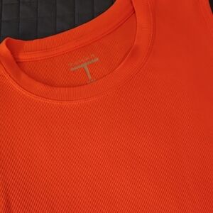 Tahari Orange Ribbed Tank Top